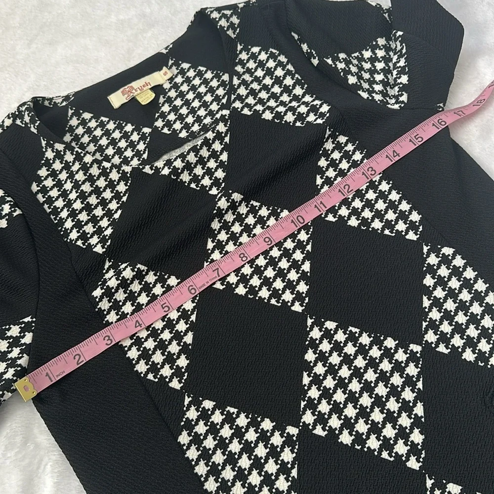 Aryeh Anthropologie Women's Argyle Houndstooth Goth Maximalist Mini Dress Size S